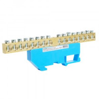 STEKKER шина нулевая "ноль" на DIN-изоляторе 8x12, 16 отв. 160А, синий LD555-812-16 49543 89