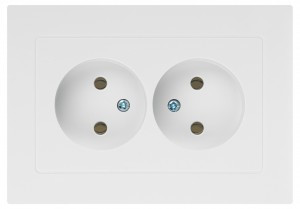 ЭРА Intro Accent мех. роз. СУ 2 мест. 16А 250В, белый Б0063447