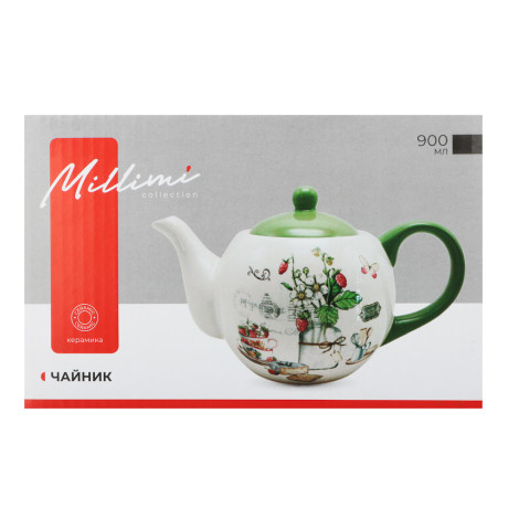 MILLIMI Земляника Чайник, 900мл, керамика