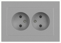 ЭРА Intro Accent мех. роз. СУ 2 мест. 16А 250В, алюминий 6-204-03