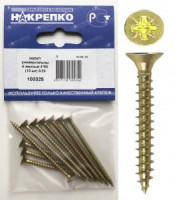 Шуруп универсальный желтый 4*60 (10 шт BL) НАКРЕПКО 103325