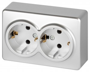 ЭРА Эксперт роз. ОУ 2 мест. земля 16A,250В алюминий 11-2205-03 63046