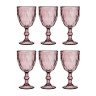 MILLIMI Набор бокалов 6 шт, 320 мл, стекло, бордовый ромб