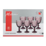 MILLIMI Набор бокалов 6 шт, 320 мл, стекло, бордовый ромб