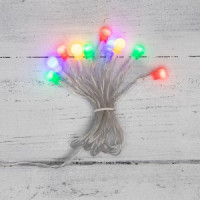 Гирлянда-нить (бат) &quot;Шарики 1см&quot; 10LED разноцв. 1,5м динам(2*АА н/к) прозр.пвх 303-092 Neon Night