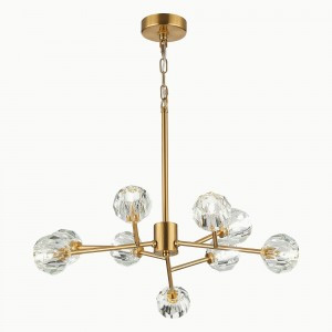 ST LUCE св-к подвесной св/д 9x3W G4 3000K 520x680x1170 Латунь/Прозр. SL1166.303.09