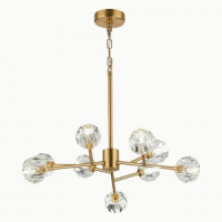 ST LUCE св-к подвесной св/д 9x3W G4 3000K 520x680x1170 Латунь/Прозр. SL1166.303.09