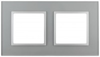 ЭРА 14 Elegance рамка СУ 2 мест.стекло, алюминий+алюм 14-5102-03 5244