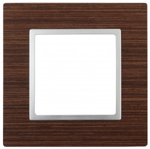 ЭРА 14 Elegance рамка СУ 1 мест.дерево, венге+алюм 14-5301-10 6036