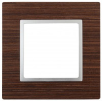 ЭРА 14 Elegance рамка СУ 1 мест.дерево, венге+алюм 14-5301-10 6036
