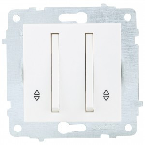 OVIVO мех. выкл. СУ 2 кл. 10А (узкая клавиша, проходной) белый (ко всем рамкам) 610-000201-211