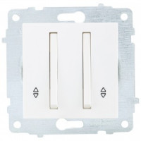 OVIVO мех. выкл. СУ 2 кл. 10А (узкая клавиша, проходной) белый (ко всем рамкам) 610-000201-211