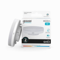 Gauss Elementary лампа GX53 6W(460lm) 4100 4K 75x26.4 пластик/алюм. 83826