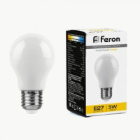 Feron лампа св/д шар A50 E27 3W(240lm) 2700K 2K белая матовая 91x50 LB-375 38266