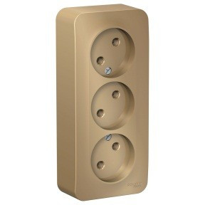 Systeme Electric BLANCA роз. ОУ 3 мест. 16А титан (пл.осн., изол.пл.) BLNRA000314 (6!)