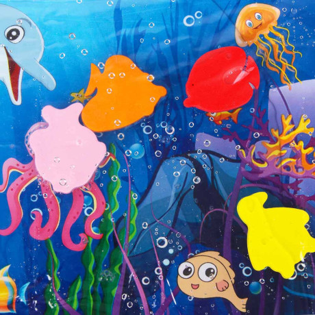 Игрушка развивающая водный коврик ИГРОЛЕНД "Морской мир", PVC, 50х69х8см