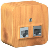 Systeme Electric BLANCA роз. комп. ОУ 2 мест. ясень(пл.осн, RJ45, кат.5E, изол.пл.) BLNIA045455(12!)