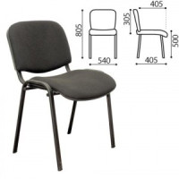 Стул для персонала и посетителей &quot;ИЗО&quot;, черный каркас, ткань черная (В-14)