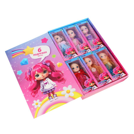 ИГРОЛЕНД Кукла шарнирная 15 см, 6,5х4,5х16см, ABS, PP, полиэстер, 6 дизайнов