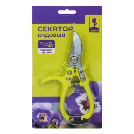 Секатор плоскостной тм INBLOOM 15см, марганцевая сталь 65М