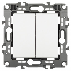 ЭРА 12 мех. выкл. (перекл.) СУ 2 кл. (перекрестный) 10А, 250В автоклеммы, белый матовый 12-1112-01М