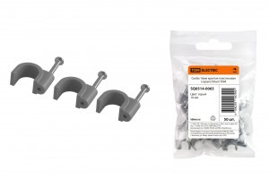 TDM Скоба 16мм круглая пластиковая (серая) (уп. 50шт, цена/уп) (20уп.!) SQ0514-0065