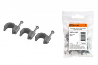 TDM Скоба 16мм круглая пластиковая (серая) (уп. 50шт, цена/уп) (20уп.!) SQ0514-0065