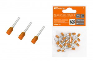 TDM наконечник-гильза втулочный изолир. НШВИ  0,5мм2 Е0508 Оранжев (уп.20шт, цена за уп) SQ0568-0036