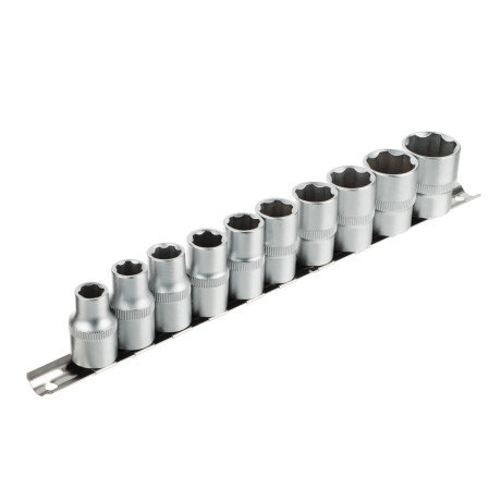 ЕРМАК Набор торцевых головок "Супер лок" (10шт) 1/2" 10-11-12-13-14-15-17-19-22-24мм