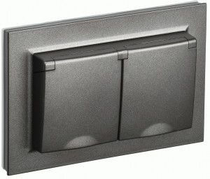 IEK BRITE роз. СУ 2 мест., земля, штор, крыш. 16А IP44 РСбш12-3-44-БрТБ бронза BR-R26-16-44-K45-F