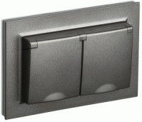 IEK BRITE роз. СУ 2 мест., земля, штор, крыш. 16А IP44 РСбш12-3-44-БрТБ бронза BR-R26-16-44-K45-F