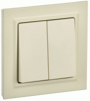 IEK BRITE выкл. СУ 2 кл. 10А, 230В, бежевый ВСР10-2-0-БрКр BR-V20-0-10-K10-F