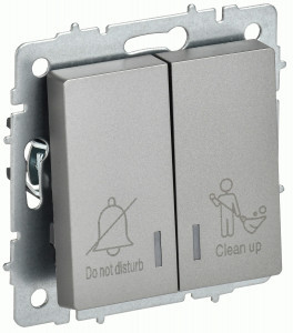 IEK BRITE мех. выкл. СУ 2 кл. 10А (инд. для отелей) ВС10-2-9-БрС сталь BR-V20-2-10-K46