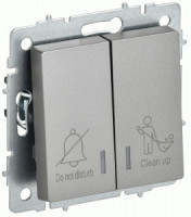 IEK BRITE мех. выкл. СУ 2 кл. 10А (инд. для отелей) ВС10-2-9-БрС сталь BR-V20-2-10-K46