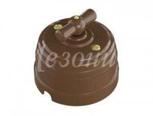 МЕЗОНИНЪ РЕТРО УСАДЬБА выкл. ОУ проходн. поворотный (2 кл.) какао ABS-пластик IP20 GE30404-70