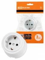 TDM РЕТРО ВИВИ роз. ОУ земля 16А 250В (ABS-пластик) белый  SQ1820-1012