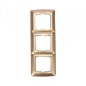 KRANZ DEA Рамка 3 мест. (горизонт.) Золотой Металлик KR-78-0317