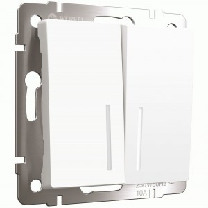 Werkel мех. выкл. СУ 2 кл. 10A проходной (инд.) (белый матовый) W1122161 a062402