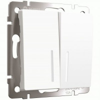 Werkel мех. выкл. СУ 2 кл. 10A проходной (инд.) (белый матовый) W1122161 a062402