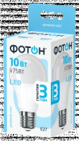 ФОТОН лампа св/д груша A60 E27 10W(865lm) 4000K 4K без пульсации 110x60 3г арт.22826