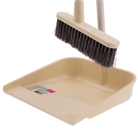 Набор для уборки "Ленивка" (совок, щетка) слоновая кость, Home Palisad