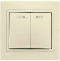 Smartbuy Венера Вык. 2-клавишный с индикатором 10А бежевый, керамика (SBE-01i-10-SW2-1-c)