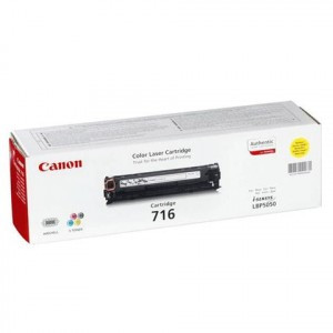 Картридж лазерный CANON (716Y) LBP-5050, желтый, ориг., ресурс 1500 стр.
