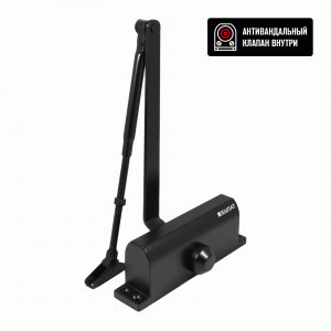 Доводчик дверной БУЛАТ ULTIMATE ДД-120 A-B (60-140 кг) черный, морозостойкий(10)