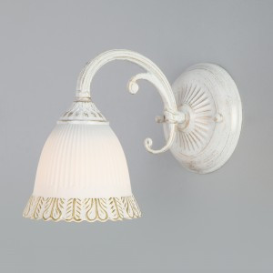 EUROSVET Бра 1x60W 250х190 металл белый с золотом/белый/золото/белый Campina 60107/1