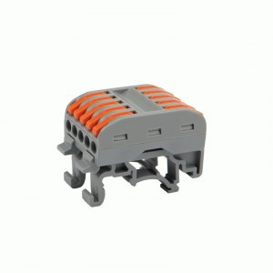 REXANT Клемма СМК 222-425D проходная 5-полюс, крепл на DIN-рейку (0,08-4 мм)  (20 шт/уп) 07-5236