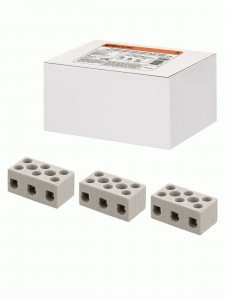 TDM блок зажимов 10А, 3 пары, 2,5-8мм2, керамика, латунь SQ0531-0511