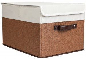 Короб для хранения, 30x40x25 см, мат. полиэстер, ручки экокожа, 436, Cappuccino, Еврогарант