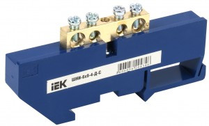 IEK шина N "Ноль" (нул.) на DIN-изол ШНИ-6х9-4-Д-С