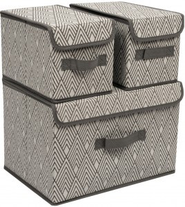 Короб для хранения набор: 1шт 38x26x24,5 см  и 2шт 17x26x17,2 см, 19363, Geometry, Еврогарант